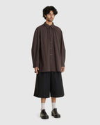 Striped Shirring Oversized Shirt