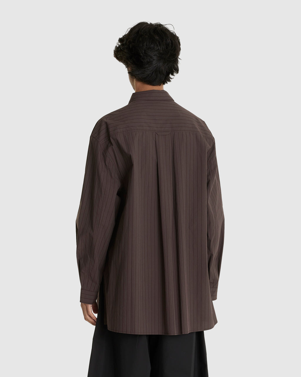 Striped Shirring Oversized Shirt