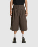 Two Tuck Wide Shorts Brown