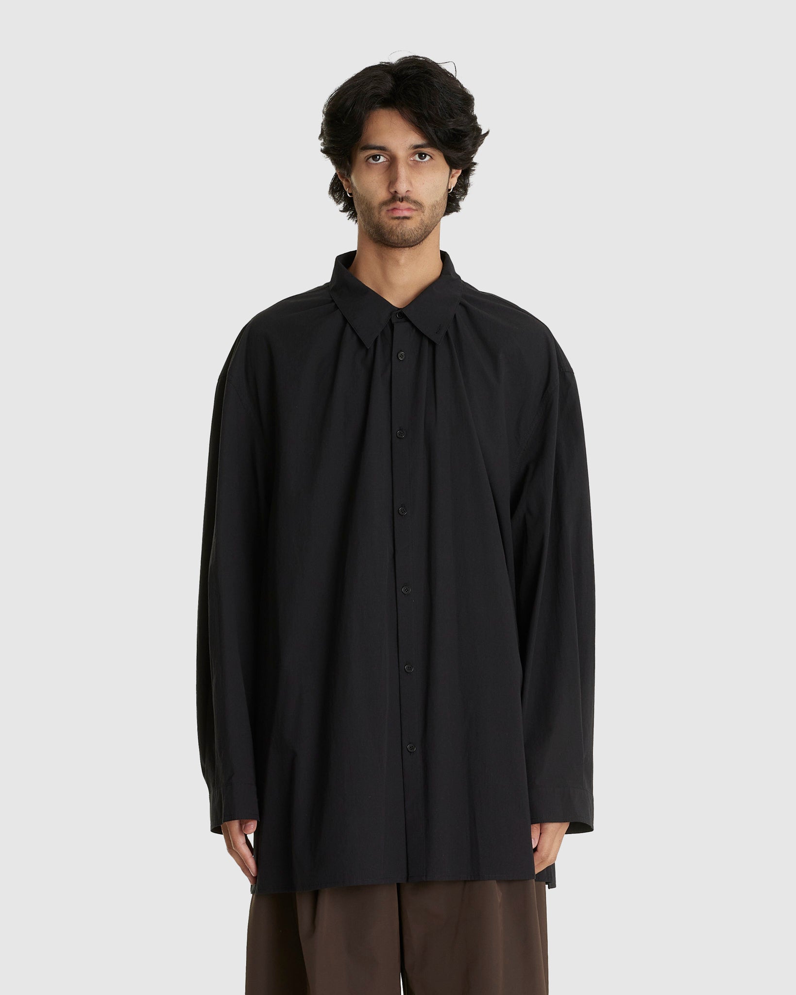 Neck Shirring Oversized Shirt