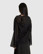 Mock Neck Two Way Blouse Black