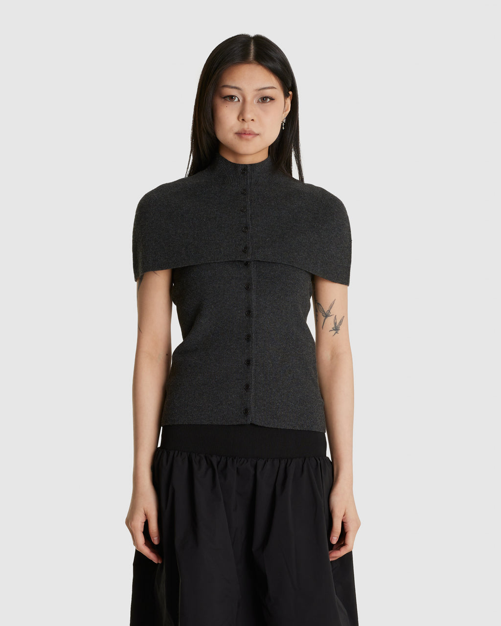 Cape Top & Bandeau Set Charcoal