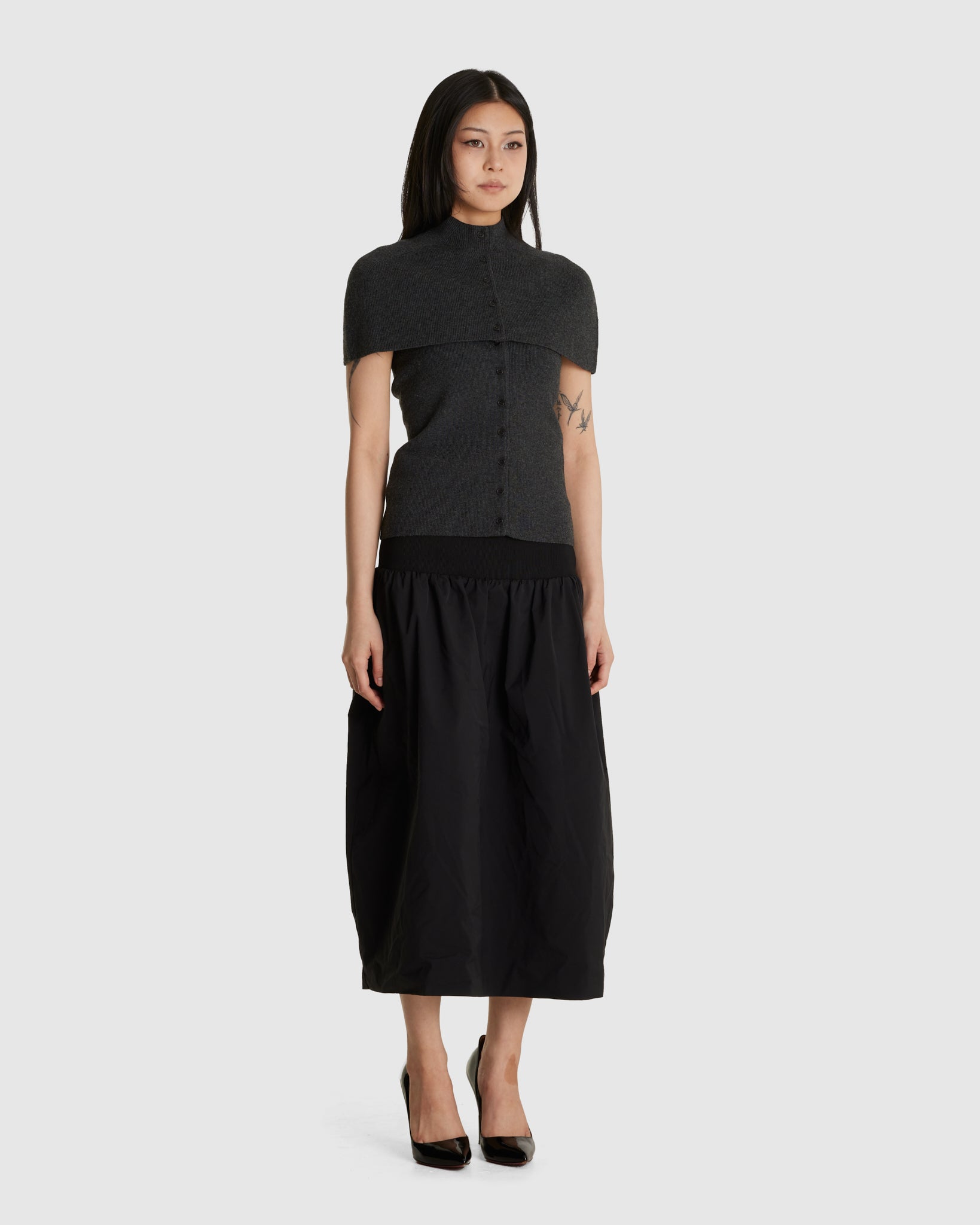 Cape Top & Bandeau Set Charcoal