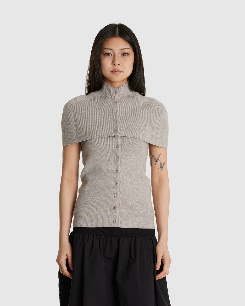 Cape Top & Bandeau Set Light Grey