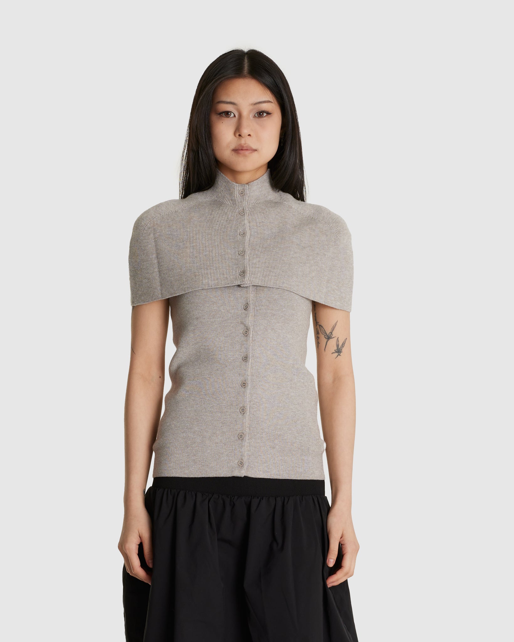 Cape Top & Bandeau Set Light Grey