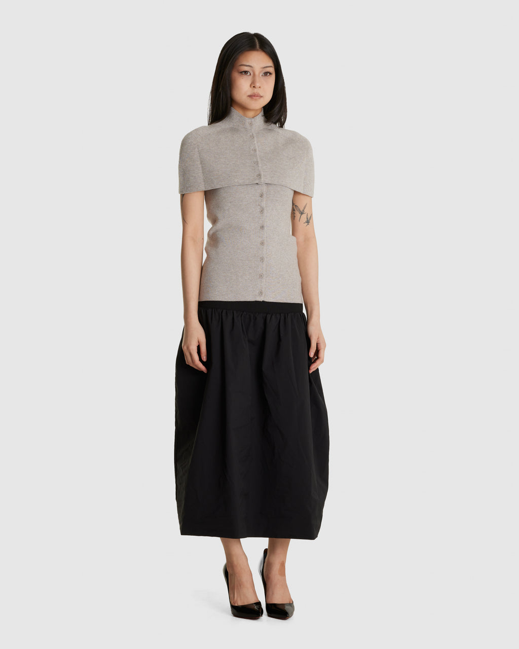 Cape Top & Bandeau Set Light Grey