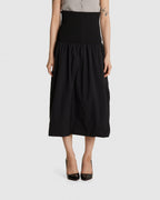 Taffeta Shirring Flare Skirt