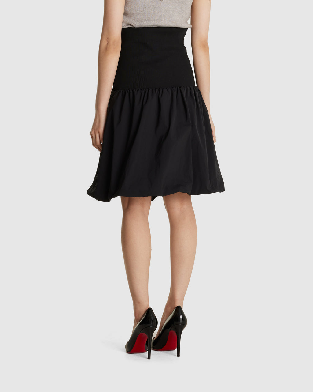 Taffeta Shirring Mini Skirt & Top