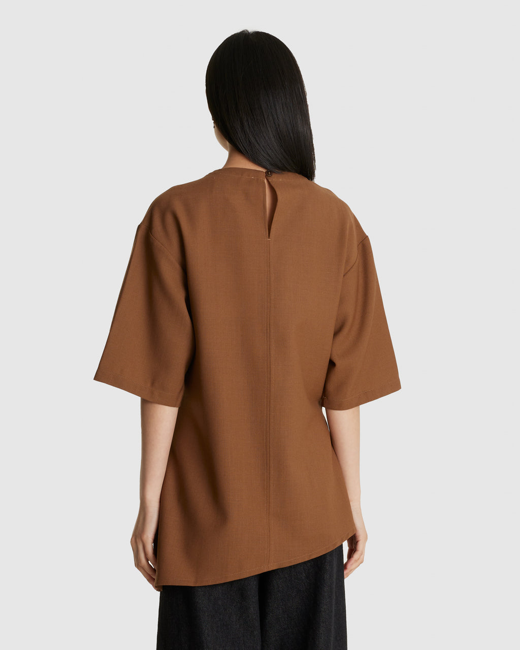 Vichy Asymmetric Hem Top Melange
