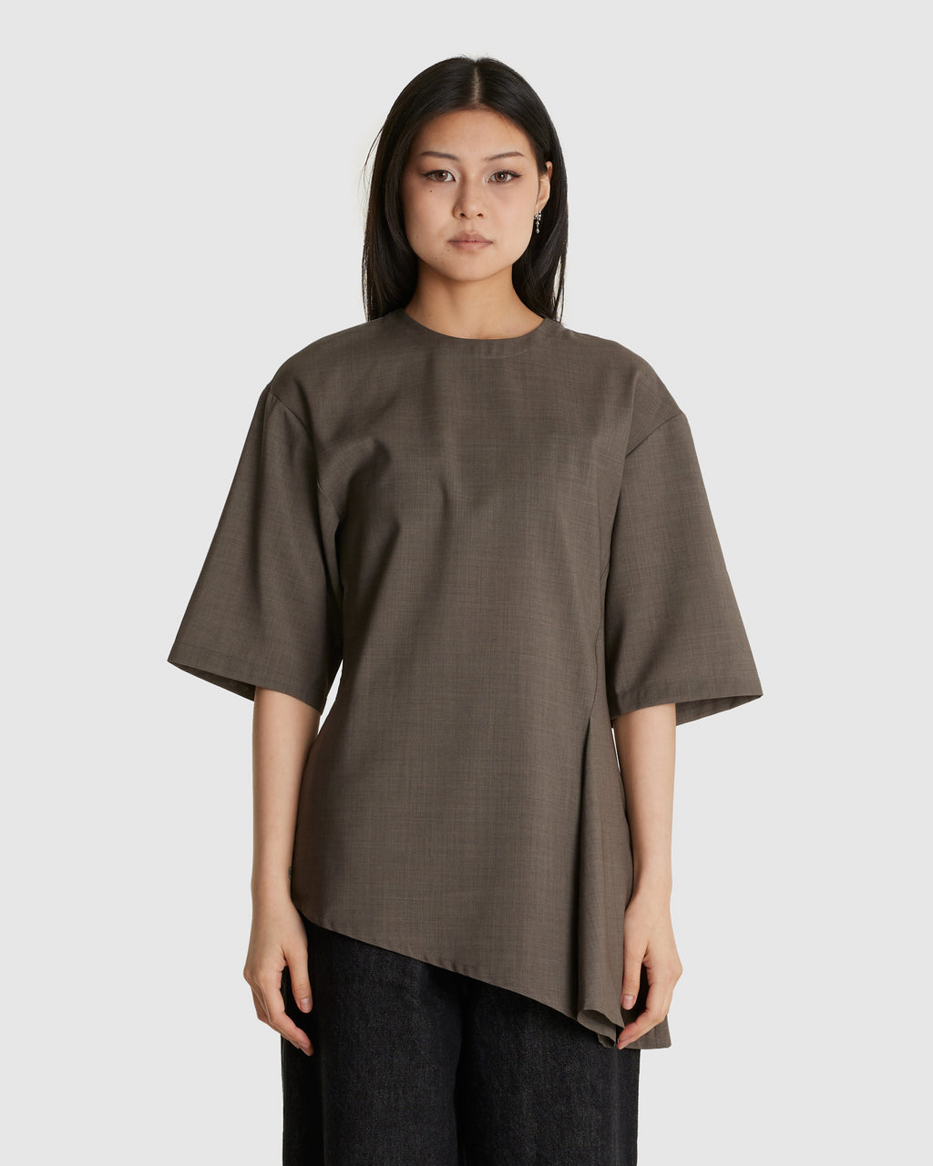 Vichy Asymmetric Hem Top Tobacco