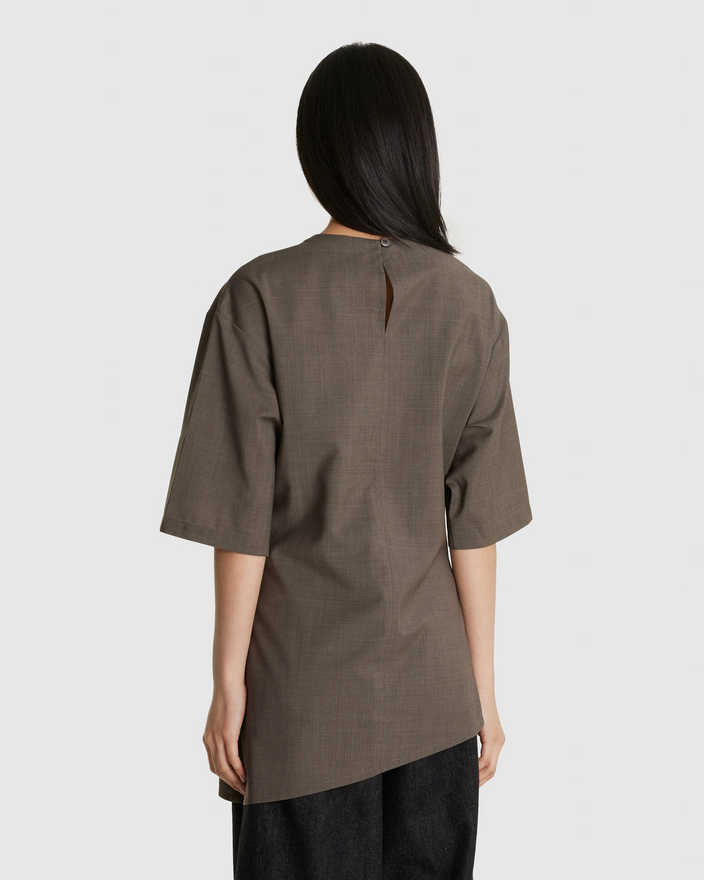 Vichy Asymmetric Hem Top Tobacco