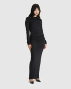 Long Simple Dress Longsleeve Black