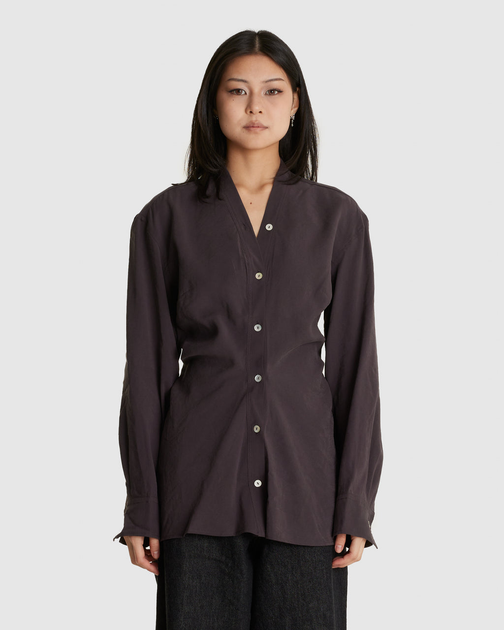 Acre V Neck Button Through Top