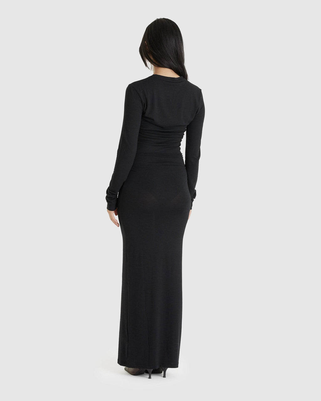 Long Simple Dress Longsleeve Black
