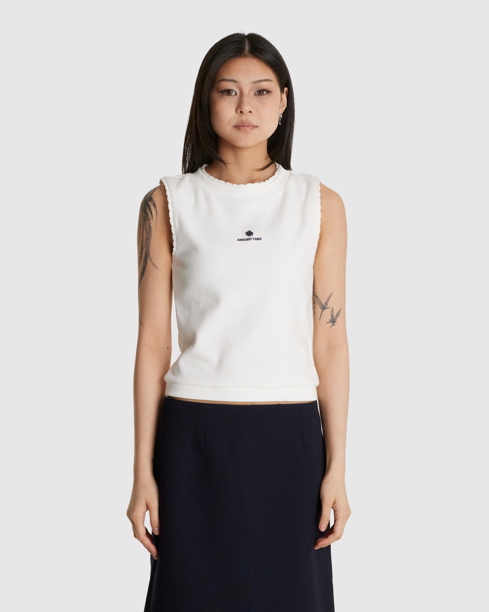 Fabric Lace Sleeveless T-Shirt