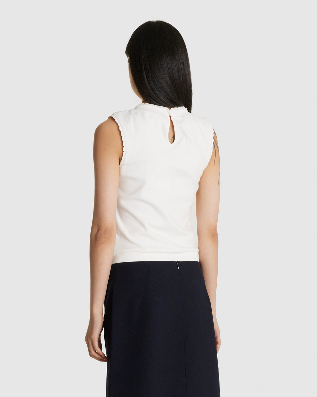 Fabric Lace Sleeveless T-Shirt