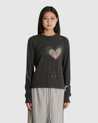 Beaded I Love YY Tee Grey