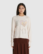 Beaded I Love YY Tee White