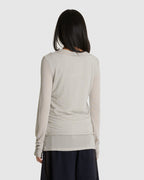 Layered Henley Lounge Tee Beige