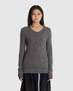 Layered Henley Lounge Tee Grey