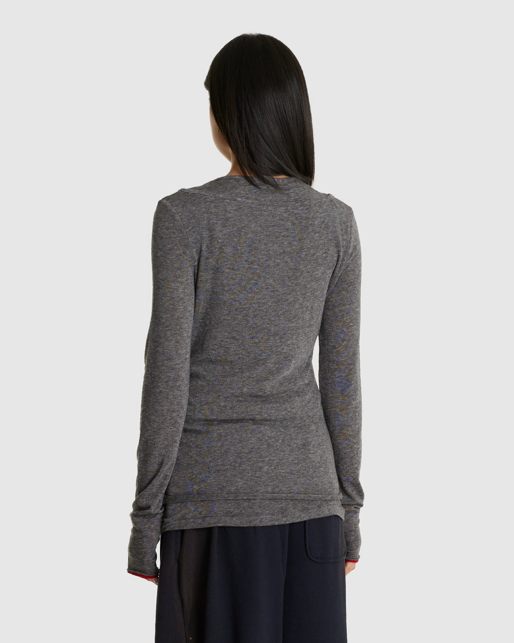 Layered Henley Lounge Tee Grey