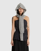 Convertible Cable Knit Hooded Scarf