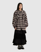 Velvet Rolled Waist Tiered Skirt