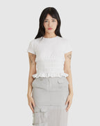 Smocked T-Shirt Off White