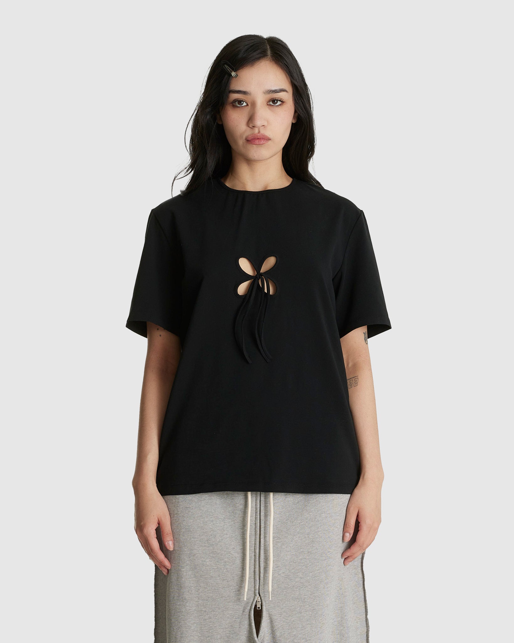 Oversized Petal T-Shirt Black