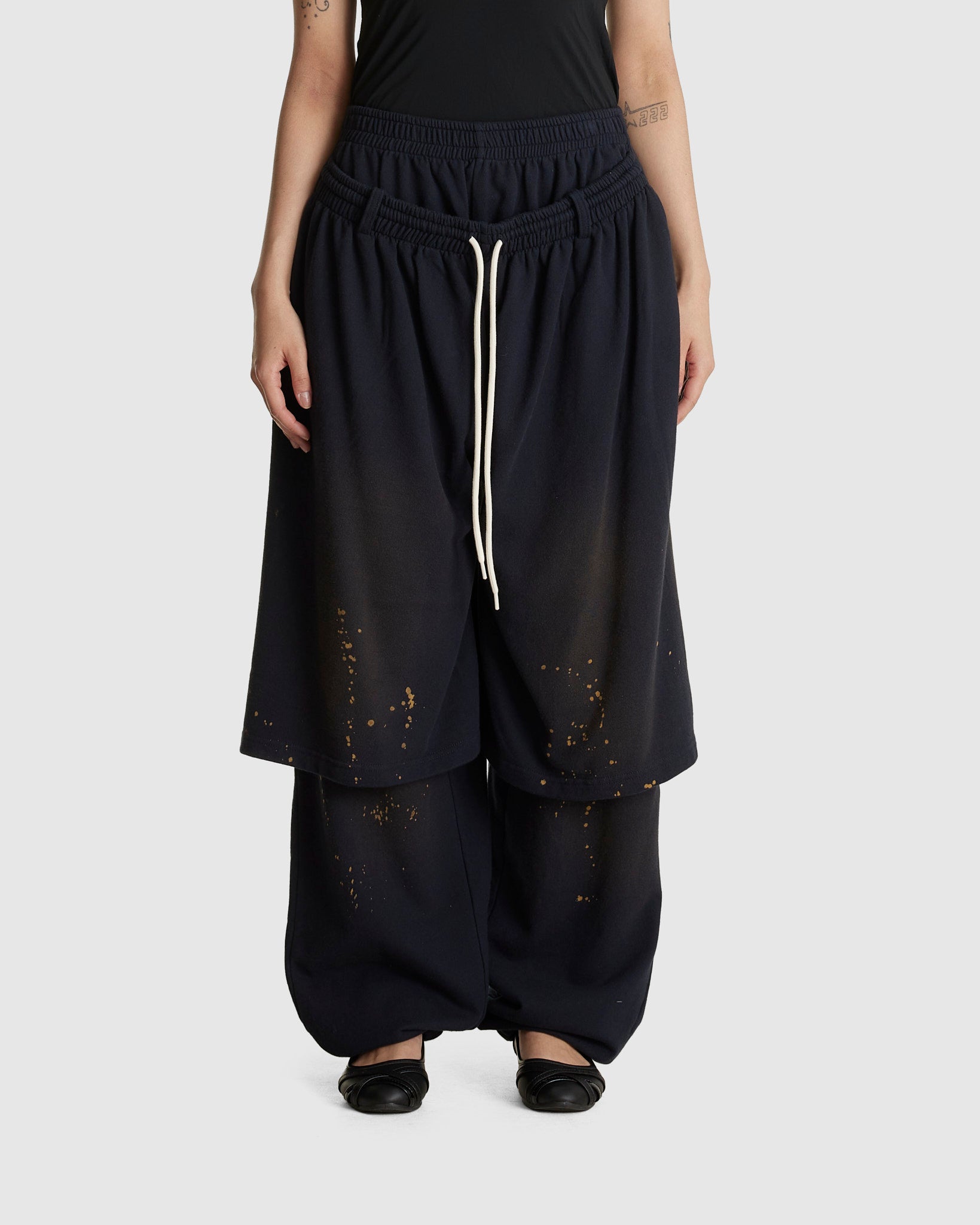 Layered Detail Jersey Pants
