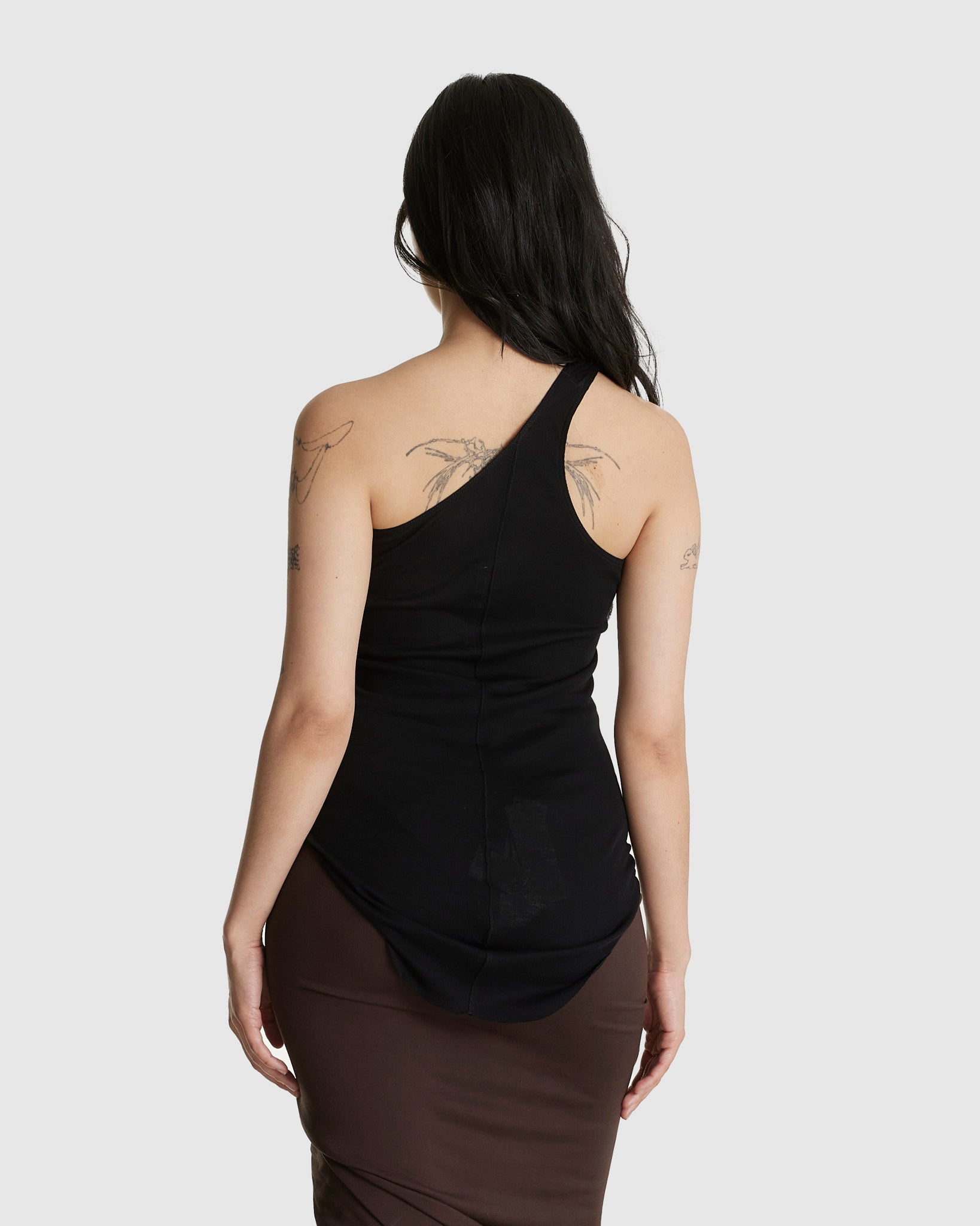One Shoulder Tank Black