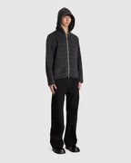 Full Zip Hood Fuzzed Plum Check
