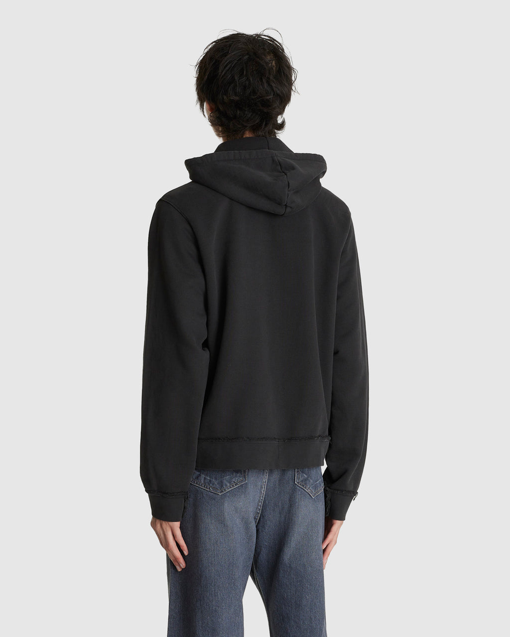 Fitted Zip Hoodie Black