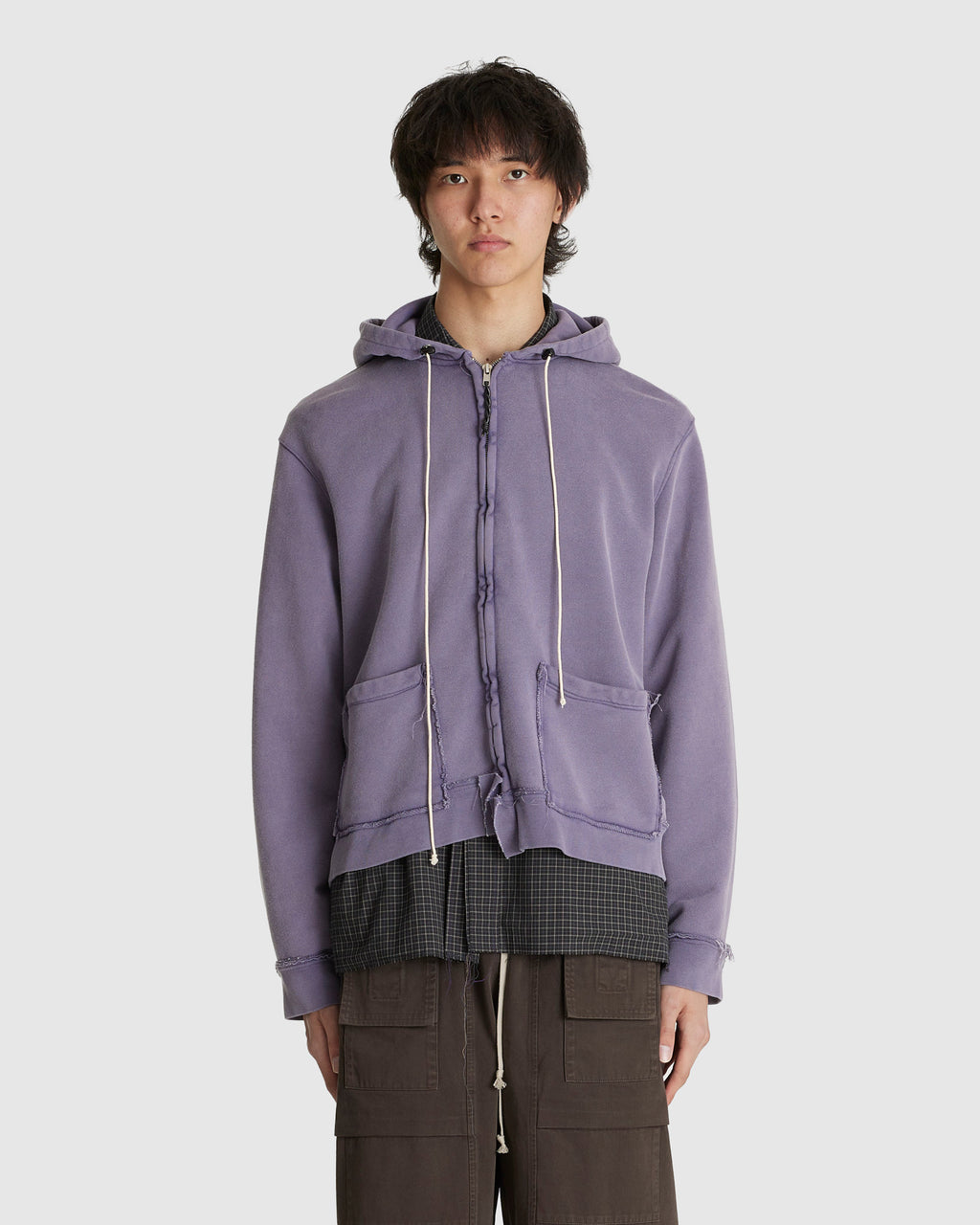Fitted Zip Hoodie Dark Purple