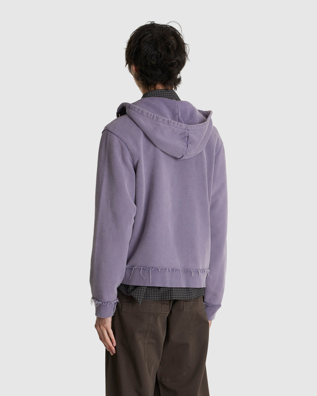 Fitted Zip Hoodie Dark Purple