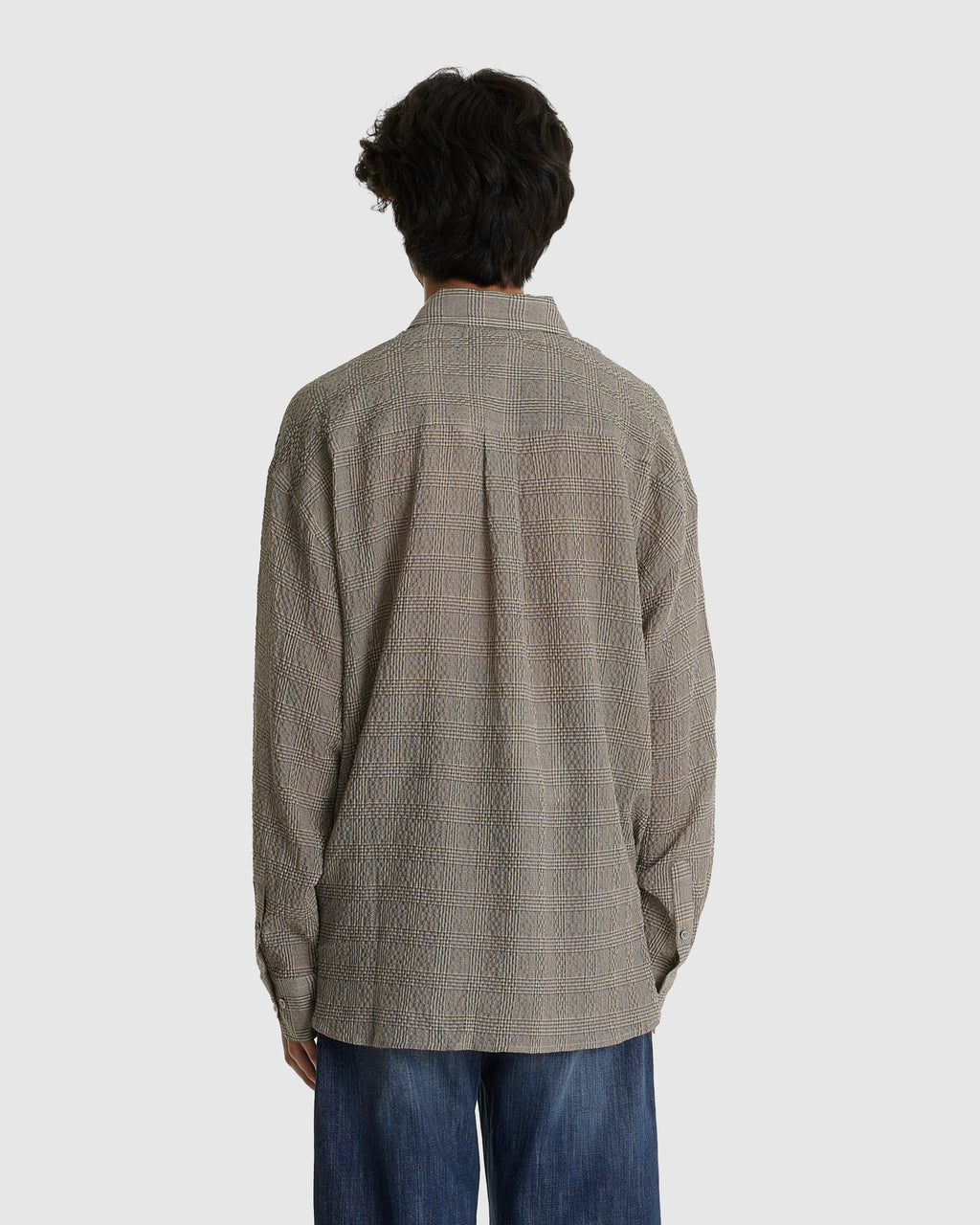 Room Shirt Crinkled Grey Check