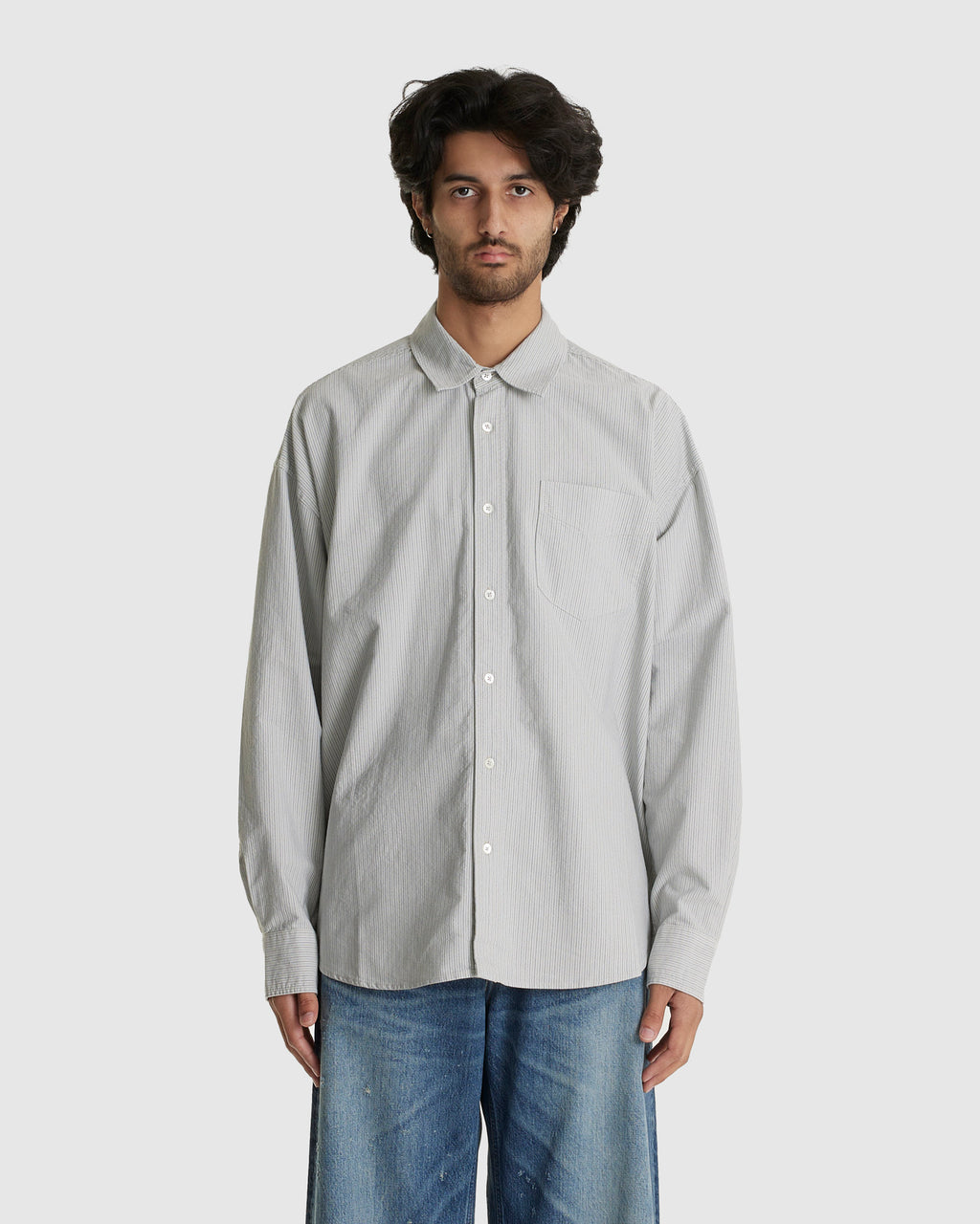Room Shirt Cloud Grey Striped Oxford