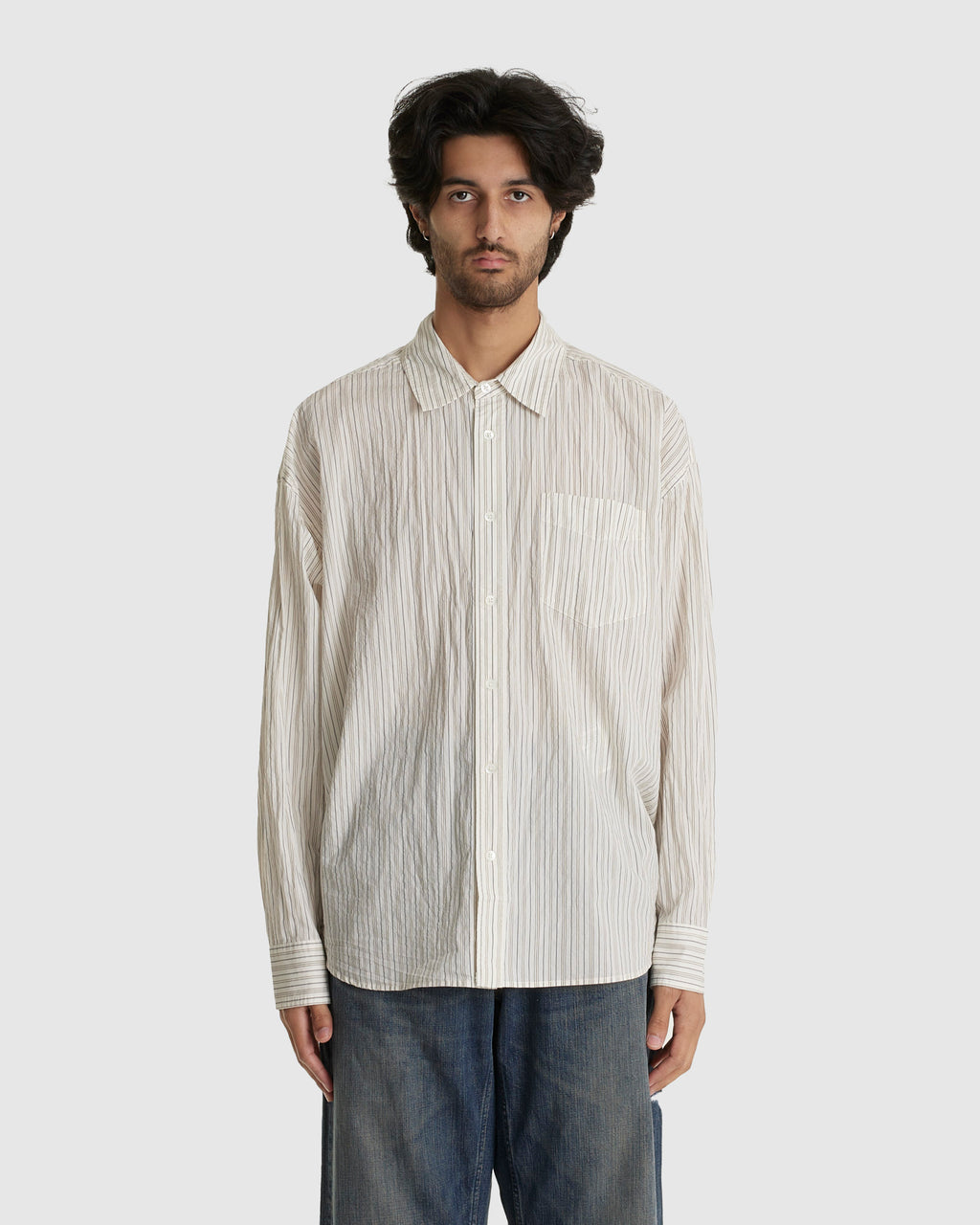 Room Shirt Ecru Stripe