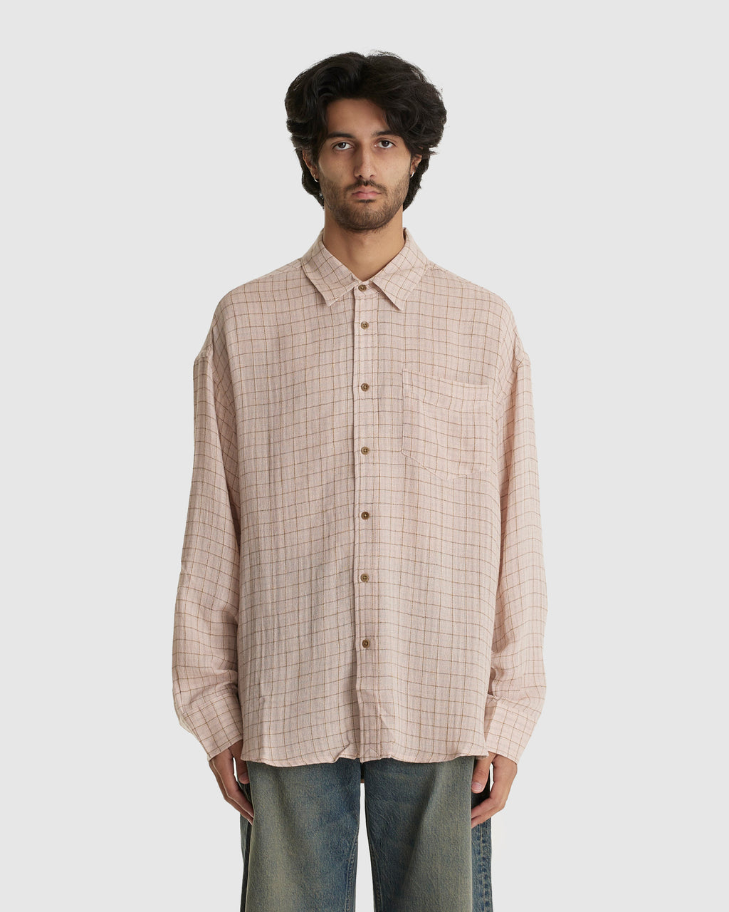 Room Shirt Airy Pink Check