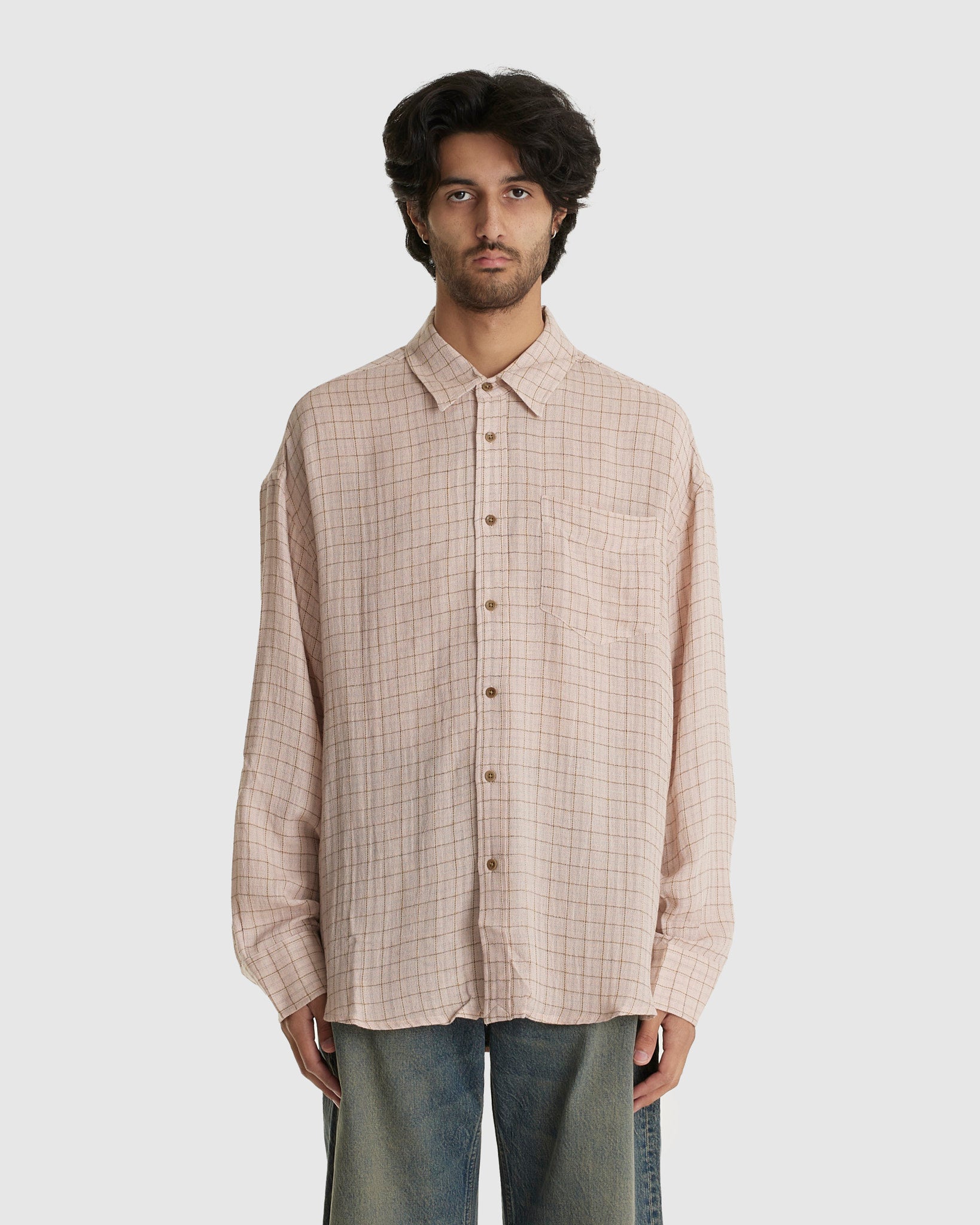 Room Shirt Airy Pink Check
