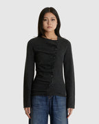 Wave Cardigan Grey Cashmere Blend