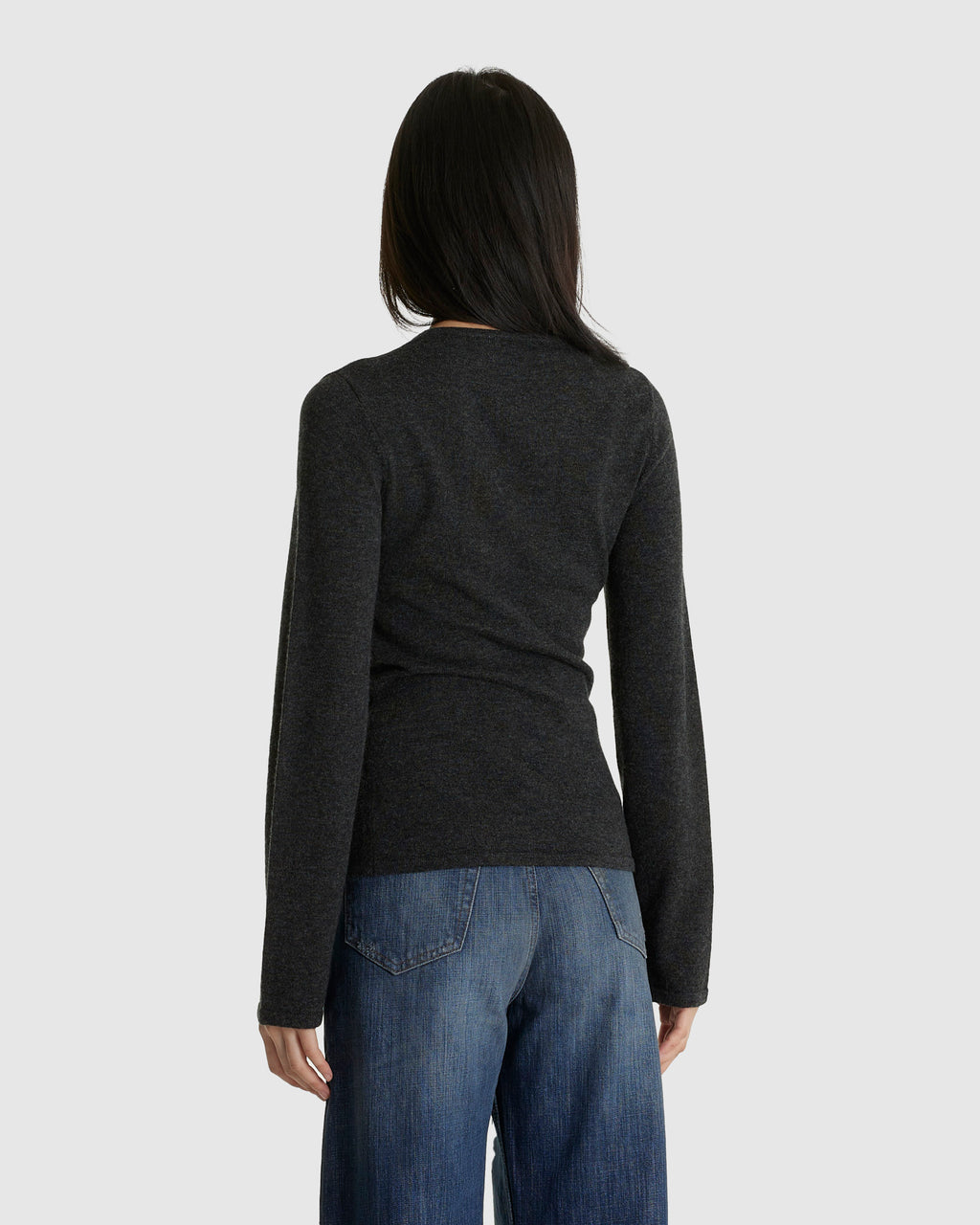 Wave Cardigan Grey Cashmere Blend