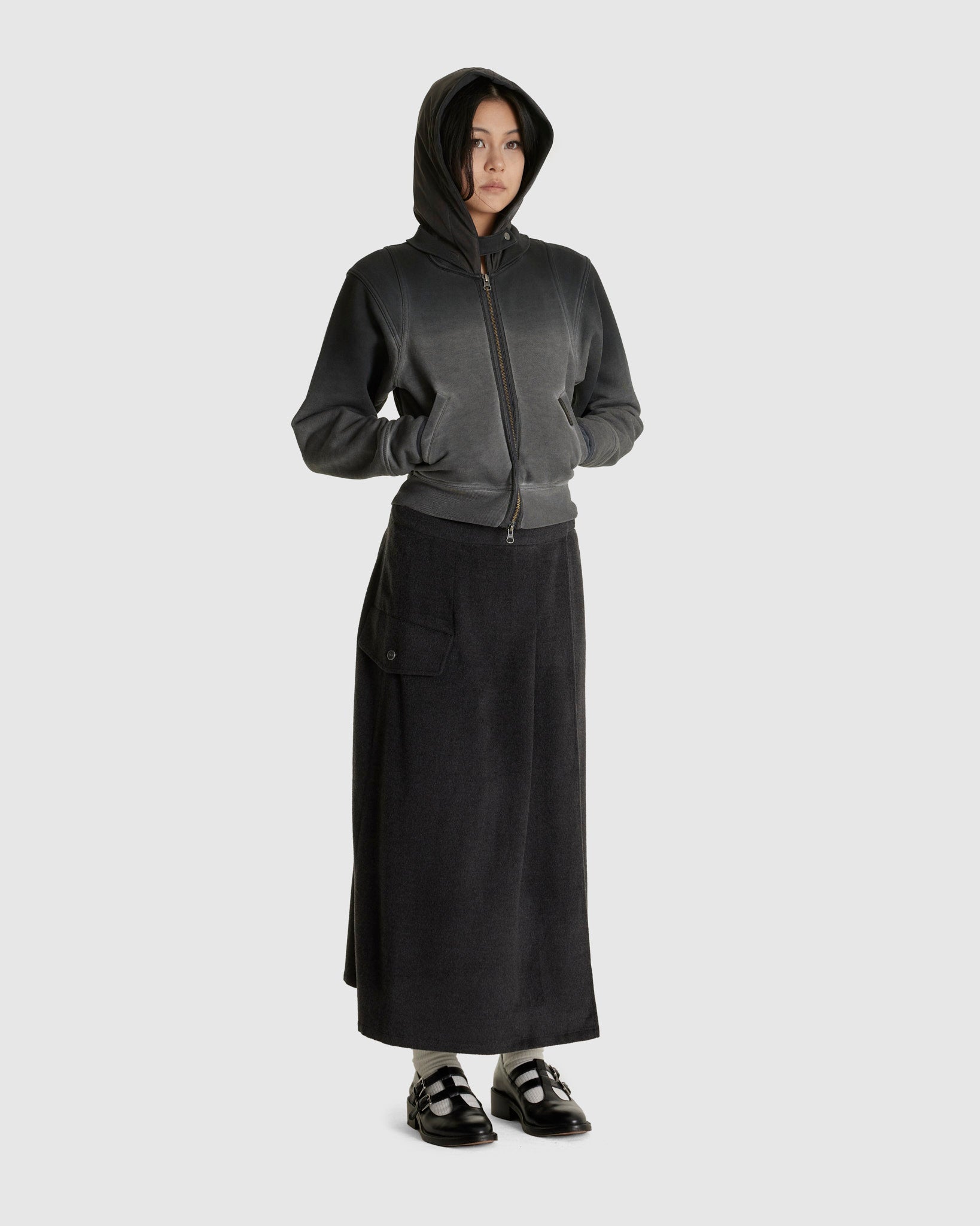 Cropped Zip Up Hoodie