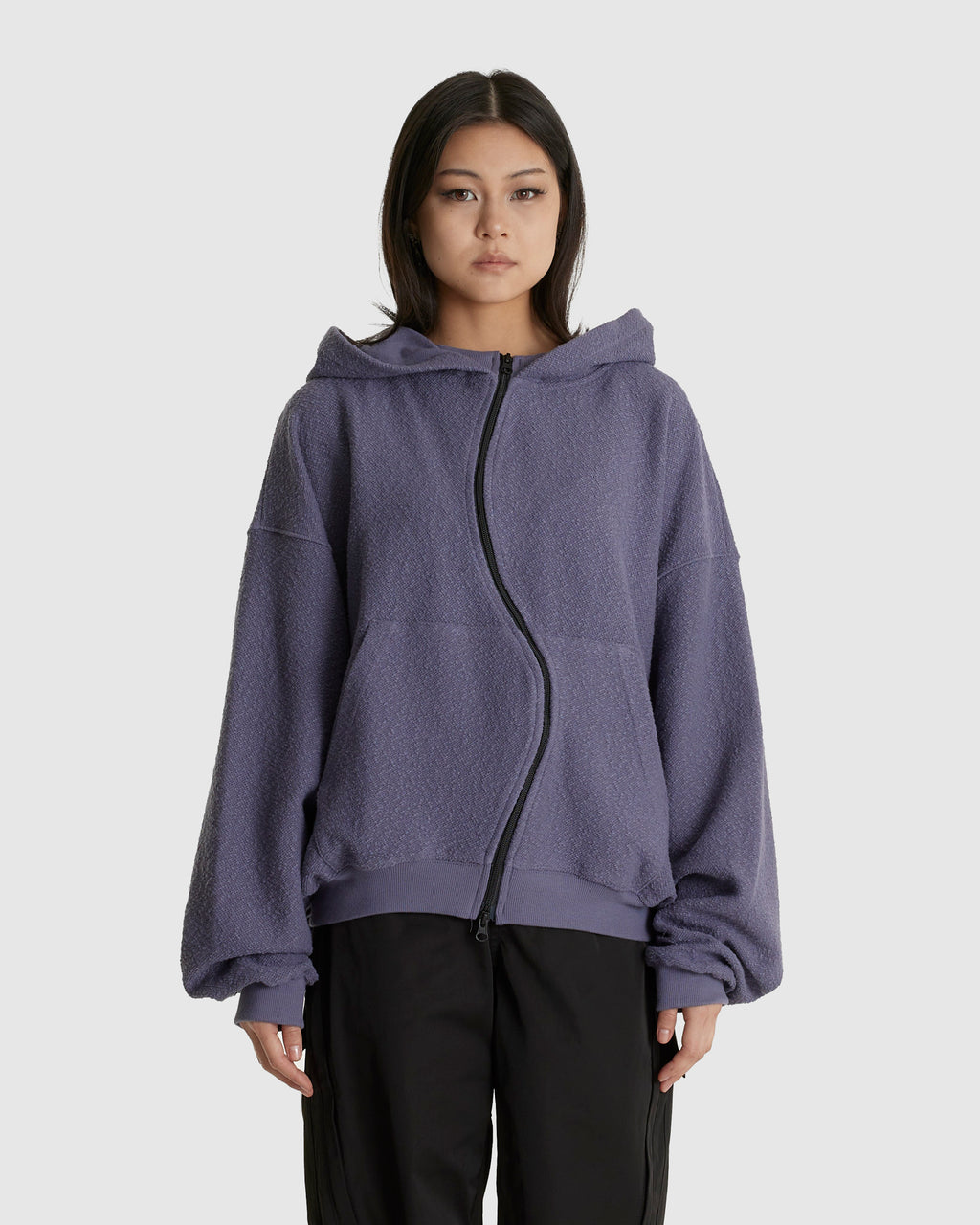 RH Curved Zip Up Hoodie Ghost Lilac (W)