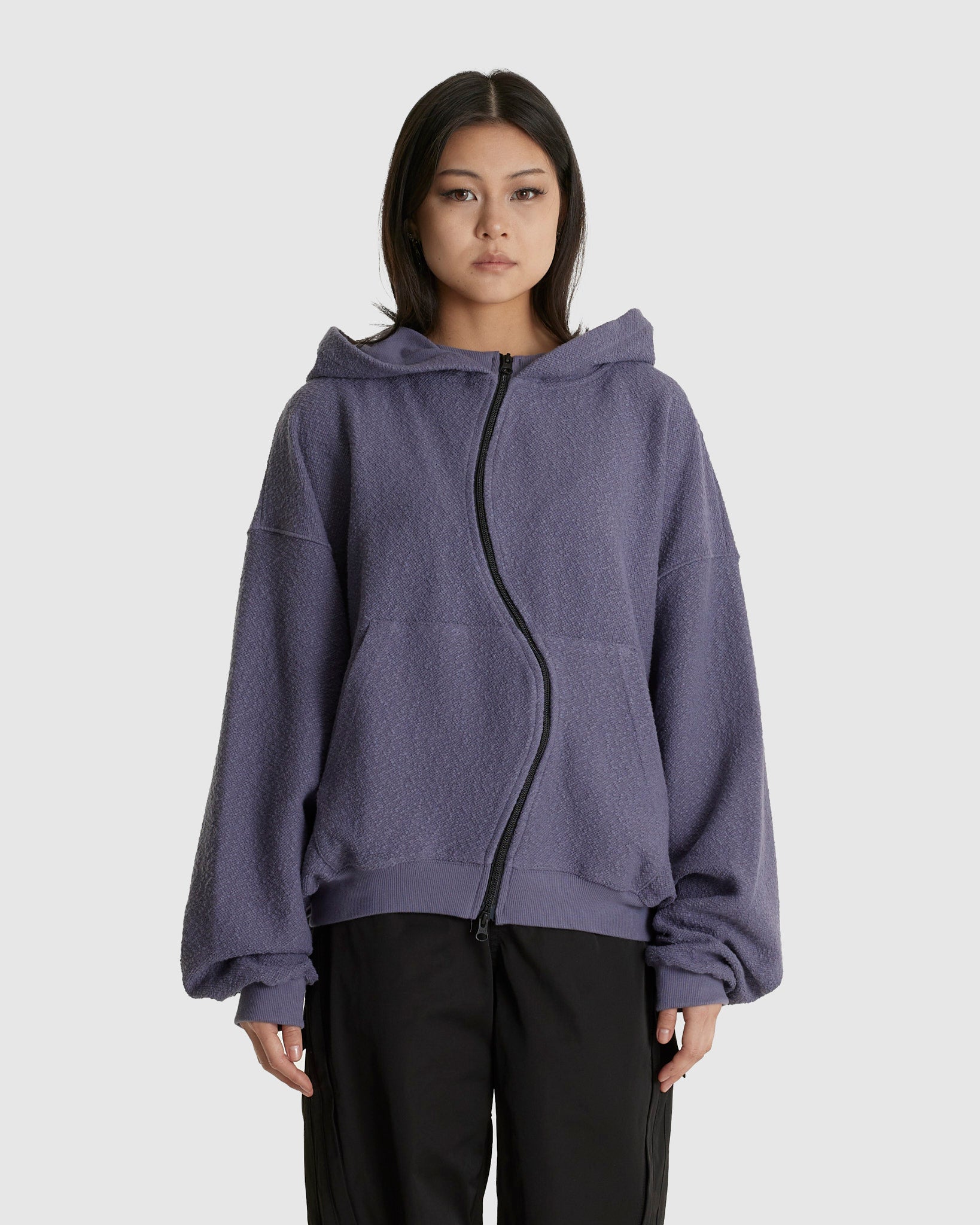 RH Curved Zip Up Hoodie Ghost Lilac (W)