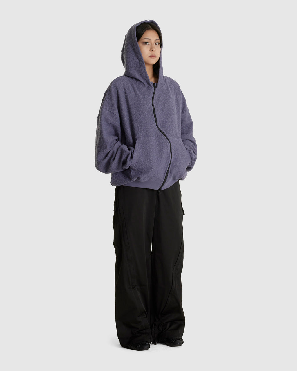 RH Curved Zip Up Hoodie Ghost Lilac (W)