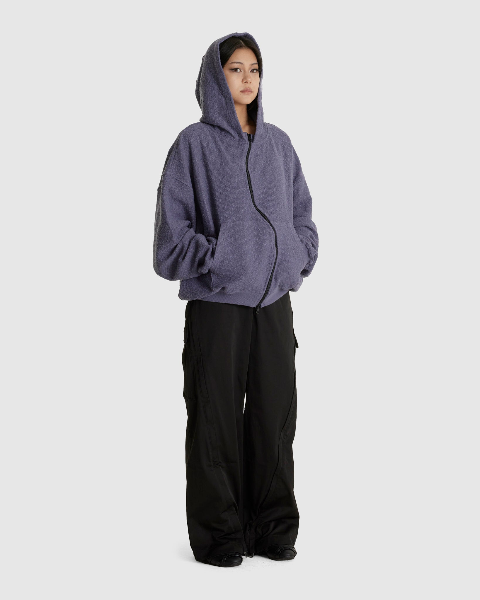RH Curved Zip Up Hoodie Ghost Lilac (W)