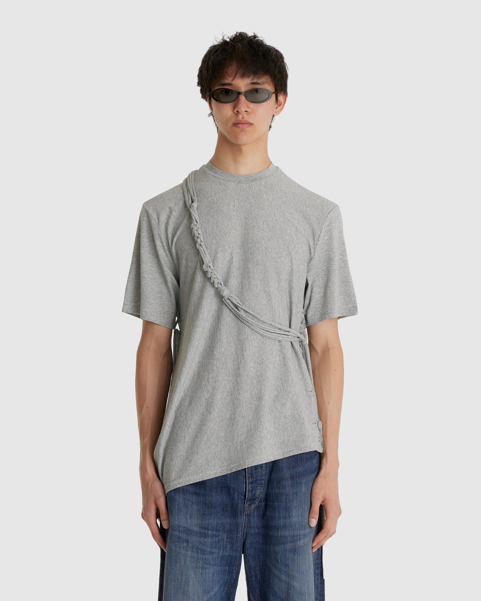 Macrame Backstrap Top Melange Grey