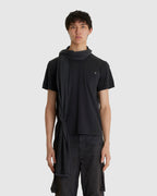 Basic T-Shirt w/ Graphic Scarf Black
