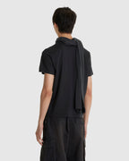 Basic T-Shirt w/ Graphic Scarf Black